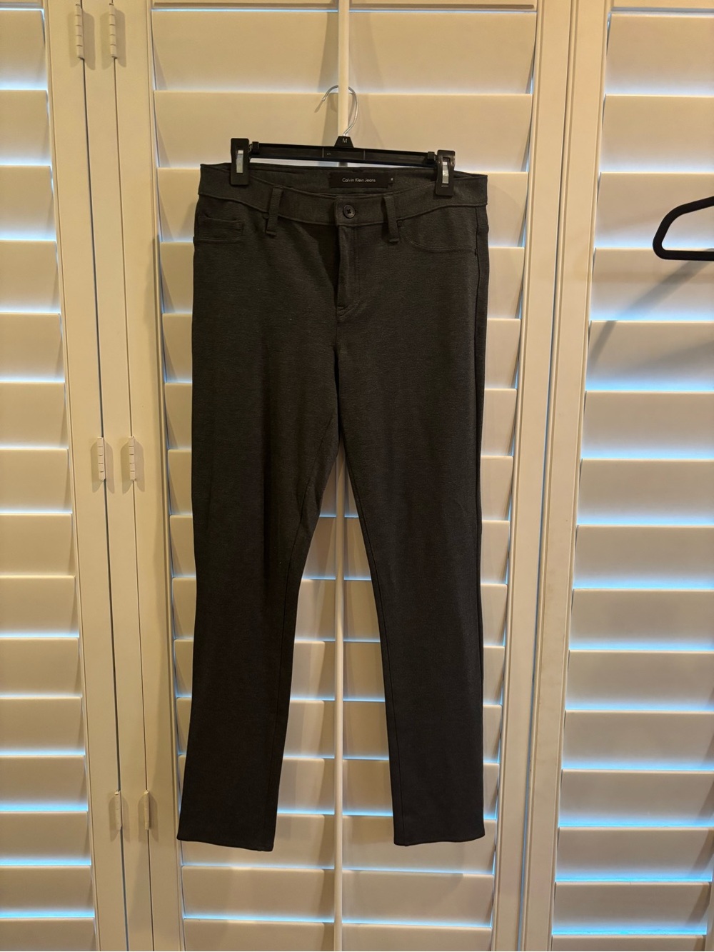 Calvin Klein Dark Charcoal Gray Straight Leg Slim Fit Pants